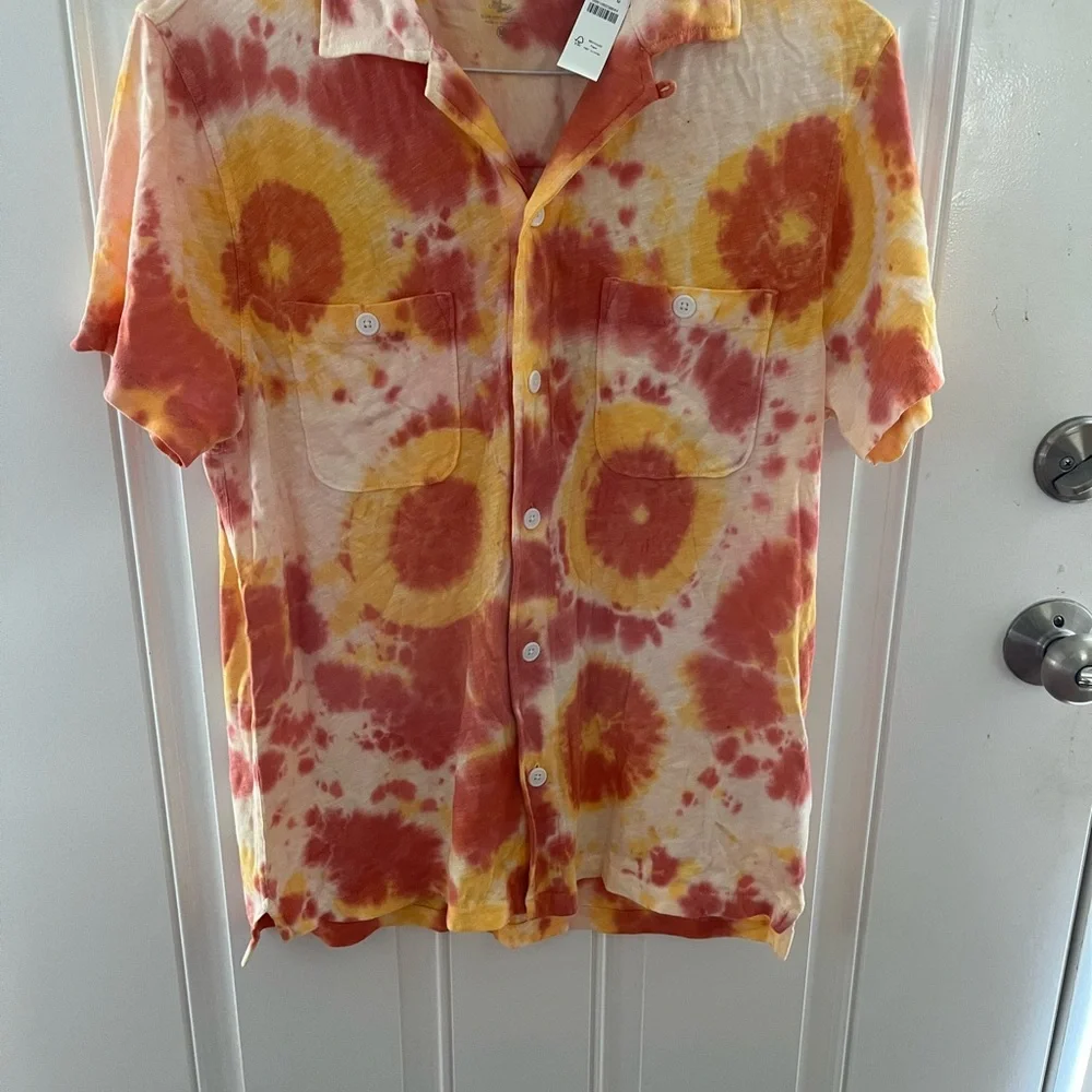 Men’s medium tie-dye, button-down shirt, new with tags, J.Crew - Picture 3 of 5